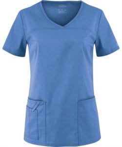 Premium Workwear V-neck Ladies Scrubs Top Ceil Blue