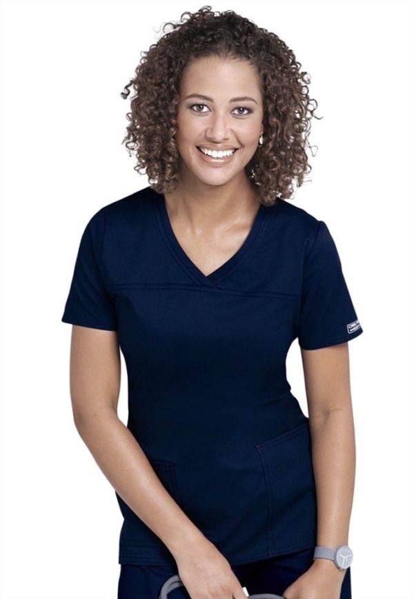 Premium Workwear V-neck Ladies Scrubs Top Worn