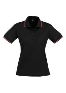 Cambridge Ladies Polo Black/Red/White