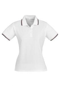 Cambridge Ladies Polo White/Black/Red