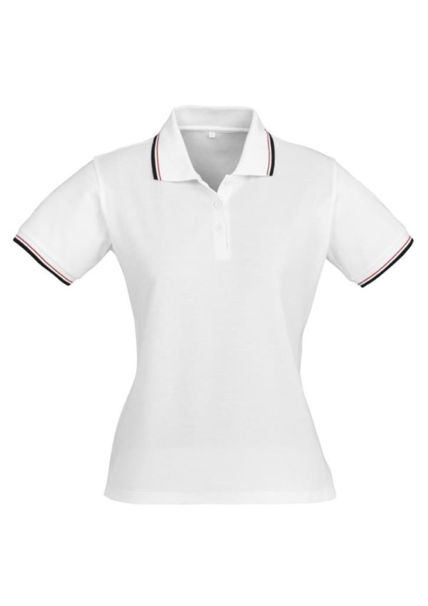 Cambridge Ladies Polo White/Black/Red