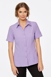 Short Sleeve Ezyline Action Back Shirt Lavender