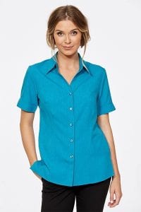 Short Sleeve Ezyline Action Back Shirt Teal