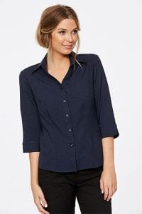 3/4 Sleeve Ezyline Action Back Shirt Navy