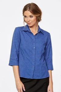 3/4 Sleeve Ezyline Action Back Shirt Royal