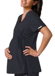 Maternity Scrub Top Pewter