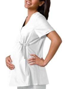 Maternity Scrub Top White