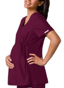 Maternity Scrub Top Wine