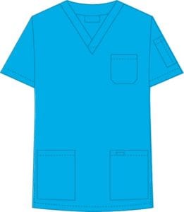 V-Neck Unisex Scrub Top Aqua