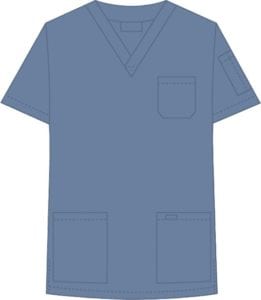 V-Neck Unisex Scrub Top Postman Blue