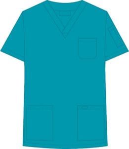 V-Neck Unisex Scrub Top Teal