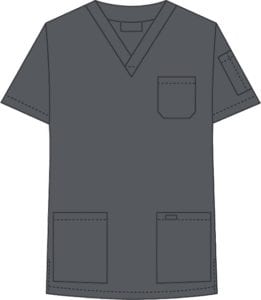 V-Neck Unisex Scrub Top Charcoal