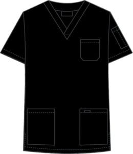 V-Neck Unisex Scrub Top Black