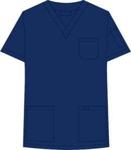 V-Neck Unisex Scrub Top Navy