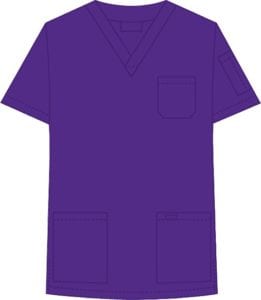 V-Neck Unisex Scrub Top Eggplant