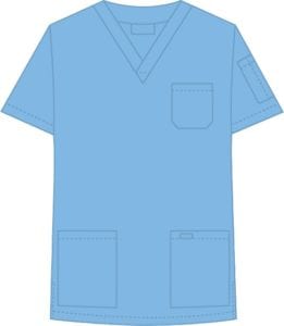 V-Neck Unisex Scrub Top Sky Blue