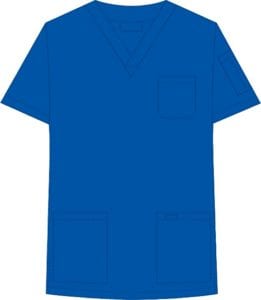 V-Neck Unisex Scrub Top Royal Blue