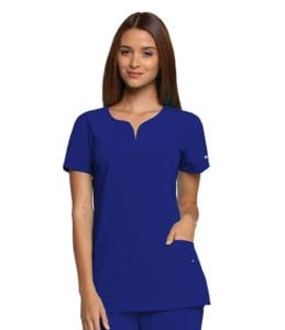 Ladies Yoke Neck Scrub Top Electric