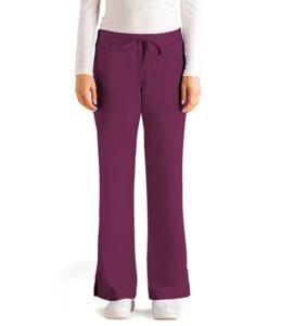 5 Pocket Drawstring Scrub Pant Wine