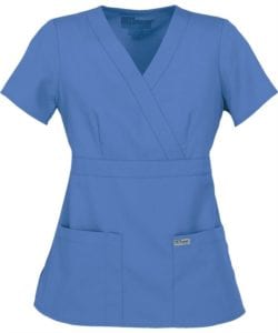 Ladies Mock Wrap Scrub Top Ciel