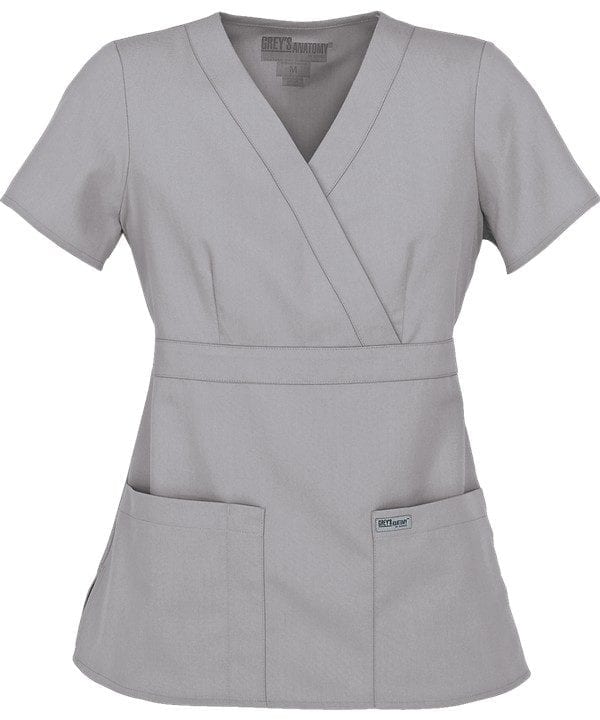 Ladies Mock Wrap Scrub Top Moonstruck