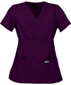 Ladies Mock Wrap Scrub Top Romance