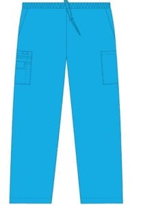 Unisex drawstring 5 pocket scrub pant aqua