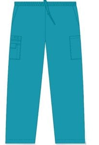 Unisex drawstring 5 pocket scrub pant teal