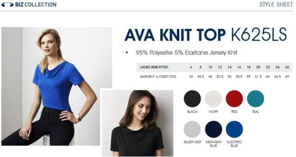 Ladies Ava drape knit top