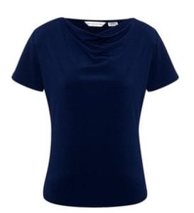 Ladies Ava drape knit top Navy