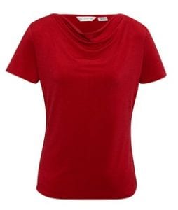 Ladies Ava drape knit top Red