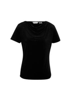 Ladies Ava drape knit top Black