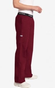 Boot Cut Flip Flap Scrub Pant Burgundy