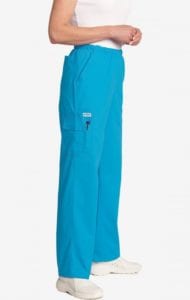 Unisex drawstring 5 pocket scrub pant aqua