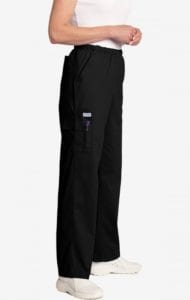 Unisex drawstring 5 pocket scrub pant Black