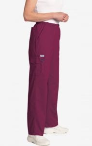 Unisex drawstring 5 pocket scrub pant Burgundy