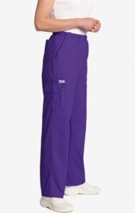 Unisex drawstring 5 pocket scrub pant eggplant