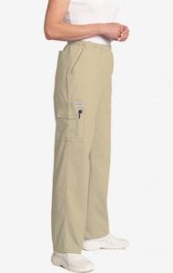 Unisex drawstring 5 pocket scrub pant khaki