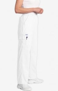 Unisex drawstring 5 pocket scrub pant white